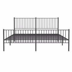 vidaXL Metal Bed Frame with Headboard Bedroom Metal Platform Bed Base Bedstead - 193 x 203 cm, with headboard & footboard - Additional view 2