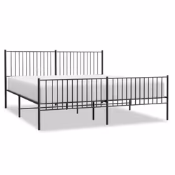 vidaXL Metal Bed Frame with Headboard Bedroom Metal Platform Bed Base Bedstead - 193 x 203 cm, with headboard & footboard - Additional view 4