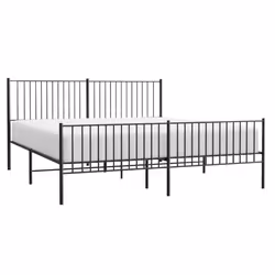 vidaXL Metal Bed Frame with Headboard Bedroom Metal Platform Bed Base Bedstead - 193 x 203 cm, with headboard & footboard - Additional view 5