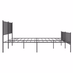 vidaXL Metal Bed Frame with Headboard Bedroom Metal Platform Bed Base Bedstead - 200 x 200 cm, with headboard & footboard - Additional view 2