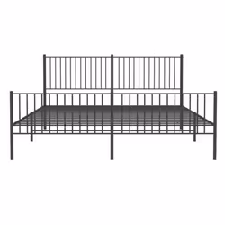 vidaXL Metal Bed Frame with Headboard Bedroom Metal Platform Bed Base Bedstead - 200 x 200 cm, with headboard & footboard - Additional view 6