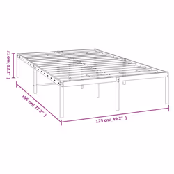 vidaXL Metal Bed Frame with Headboard Bedroom Metal Platform Bed Base Bedstead - 196 x 125 x 31 cm, without headboard - Additional view 4