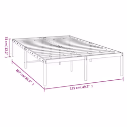 vidaXL Metal Bed Frame with Headboard Bedroom Metal Platform Bed Base Bedstead - 207 x 125 x 31 cm, without headboard - Additional view 8