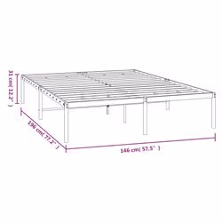 vidaXL Metal Bed Frame with Headboard Bedroom Metal Platform Bed Base Bedstead - 196 x 146 x 31 cm, without headboard - Additional view 8