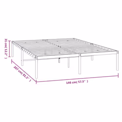vidaXL Metal Bed Frame with Headboard Bedroom Metal Platform Bed Base Bedstead - 207 x 146 x 31 cm, without headboard - Additional view 4
