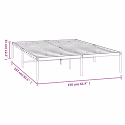 vidaXL Metal Bed Frame with Headboard Bedroom Metal Platform Bed Base Bedstead - 207 x 156 x 31 cm, without headboard - Additional view 4