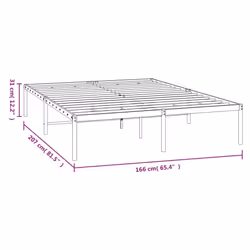 vidaXL Metal Bed Frame with Headboard Bedroom Metal Platform Bed Base Bedstead - 207 x 166 x 31 cm, without headboard - Additional view 8
