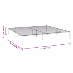 vidaXL Metal Bed Frame with Headboard Bedroom Metal Platform Bed Base Bedstead - 180 x 200 cm, without headboard - Additional view 2