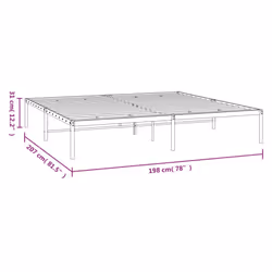 vidaXL Metal Bed Frame with Headboard Bedroom Metal Platform Bed Base Bedstead - 193 x 203 cm, without headboard - Additional view 8