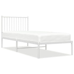 vidaXL Metal Bed Frame with Headboard Bedroom Metal Platform Bed Base Bedstead - 80 x 200 cm, with headboard