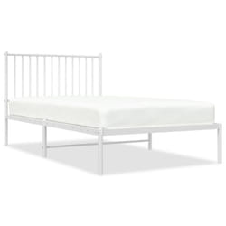 vidaXL Metal Bed Frame with Headboard Bedroom Metal Platform Bed Base Bedstead - 100 x 190 cm, with headboard