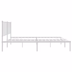 vidaXL Metal Bed Frame with Headboard Bedroom Metal Platform Bed Base Bedstead - 207 x 125 x 90.5 cm, with headboard - Additional view 2