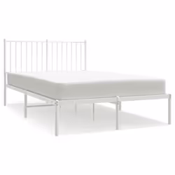 vidaXL Metal Bed Frame with Headboard Bedroom Metal Platform Bed Base Bedstead - 207 x 125 x 90.5 cm, with headboard - Additional view 4