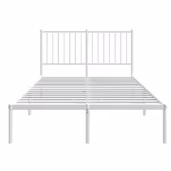 vidaXL Metal Bed Frame with Headboard Bedroom Metal Platform Bed Base Bedstead - 207 x 125 x 90.5 cm, with headboard - Additional view 7