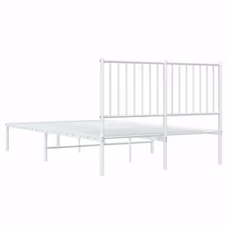 vidaXL Metal Bed Frame with Headboard Bedroom Metal Platform Bed Base Bedstead - 207 x 125 x 90.5 cm, with headboard - Additional view 8
