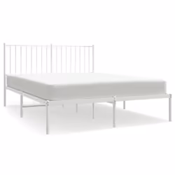 vidaXL Metal Bed Frame with Headboard Bedroom Metal Platform Bed Base Bedstead - 196 x 146 x 90.5 cm, with headboard