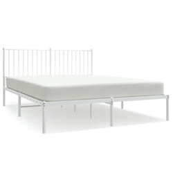vidaXL Metal Bed Frame with Headboard Bedroom Metal Platform Bed Base Bedstead - 207 x 156 x 90.5 cm, with headboard