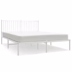 vidaXL Metal Bed Frame with Headboard Bedroom Metal Platform Bed Base Bedstead - 207 x 166 x 90.5 cm, with headboard - Additional view 3