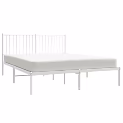 vidaXL Metal Bed Frame with Headboard Bedroom Metal Platform Bed Base Bedstead - 207 x 166 x 90.5 cm, with headboard - Additional view 4