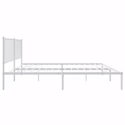 vidaXL Metal Bed Frame with Headboard Bedroom Metal Platform Bed Base Bedstead - 207 x 166 x 90.5 cm, with headboard - Additional view 7