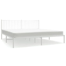 vidaXL Metal Bed Frame with Headboard Bedroom Metal Platform Bed Base Bedstead - 207 x 198 x 90.5 cm, with headboard