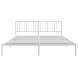 vidaXL Metal Bed Frame with Headboard Bedroom Metal Platform Bed Base Bedstead - 207 x 198 x 90.5 cm, with headboard