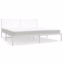 vidaXL Metal Bed Frame with Headboard Bedroom Metal Platform Bed Base Bedstead - 207 x 206 x 90.5 cm, with headboard