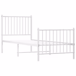 vidaXL Metal Bed Frame with Headboard Bedroom Metal Platform Bed Base Bedstead - 207 x 84.5 x 90.5 cm, with headboard & footboard - Additional view 2