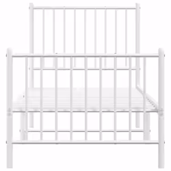 vidaXL Metal Bed Frame with Headboard Bedroom Metal Platform Bed Base Bedstead - 207 x 84.5 x 90.5 cm, with headboard & footboard - Additional view 4