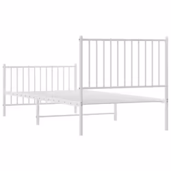 vidaXL Metal Bed Frame with Headboard Bedroom Metal Platform Bed Base Bedstead - 207 x 95 x 90.5 cm, with headboard & footboard - Additional view 5