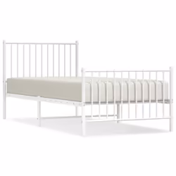 vidaXL Metal Bed Frame with Headboard Bedroom Metal Platform Bed Base Bedstead - 207 x 95 x 90.5 cm, with headboard & footboard - Additional view 8