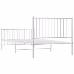 vidaXL Metal Bed Frame with Headboard Bedroom Metal Platform Bed Base Bedstead - 207 x 104.5 x 90.5 cm, with headboard & footboard - Additional view 2