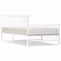 vidaXL Metal Bed Frame with Headboard Bedroom Metal Platform Bed Base Bedstead - 207 x 104.5 x 90.5 cm, with headboard & footboard - Additional view 3