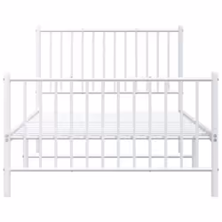 vidaXL Metal Bed Frame with Headboard Bedroom Metal Platform Bed Base Bedstead - 207 x 104.5 x 90.5 cm, with headboard & footboard - Additional view 6