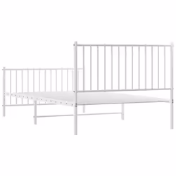 vidaXL Metal Bed Frame with Headboard Bedroom Metal Platform Bed Base Bedstead - 207 x 112 x 90.5 cm, with headboard & footboard - Additional view 2