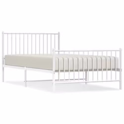 vidaXL Metal Bed Frame with Headboard Bedroom Metal Platform Bed Base Bedstead - 207 x 112 x 90.5 cm, with headboard & footboard - Additional view 4