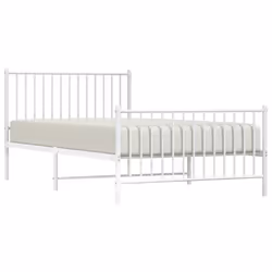 vidaXL Metal Bed Frame with Headboard Bedroom Metal Platform Bed Base Bedstead - 207 x 112 x 90.5 cm, with headboard & footboard - Additional view 5