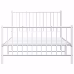vidaXL Metal Bed Frame with Headboard Bedroom Metal Platform Bed Base Bedstead - 207 x 112 x 90.5 cm, with headboard & footboard - Additional view 7