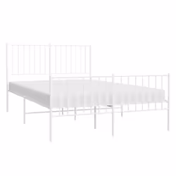 vidaXL Metal Bed Frame with Headboard Bedroom Metal Platform Bed Base Bedstead - 120 x 190 cm, with headboard & footboard - Additional view 2