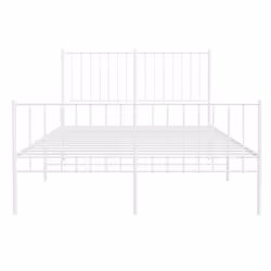 vidaXL Metal Bed Frame with Headboard Bedroom Metal Platform Bed Base Bedstead - 120 x 190 cm, with headboard & footboard - Additional view 4