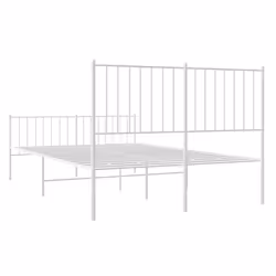 vidaXL Metal Bed Frame with Headboard Bedroom Metal Platform Bed Base Bedstead - 120 x 190 cm, with headboard & footboard - Additional view 6