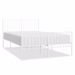 vidaXL Metal Bed Frame with Headboard Bedroom Metal Platform Bed Base Bedstead - 120 x 200 cm, with headboard & footboard