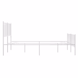 vidaXL Metal Bed Frame with Headboard Bedroom Metal Platform Bed Base Bedstead - 120 x 200 cm, with headboard & footboard