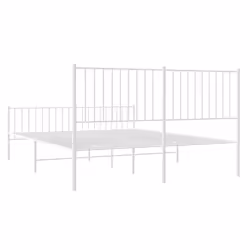 vidaXL Metal Bed Frame with Headboard Bedroom Metal Platform Bed Base Bedstead - 160 x 200 cm, with headboard & footboard - Additional view 7