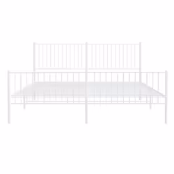 vidaXL Metal Bed Frame with Headboard Bedroom Metal Platform Bed Base Bedstead - 193 x 203 cm, with headboard & footboard - Additional view 2