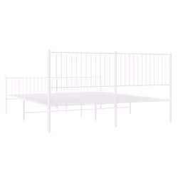 vidaXL Metal Bed Frame with Headboard Bedroom Metal Platform Bed Base Bedstead - 193 x 203 cm, with headboard & footboard - Additional view 6