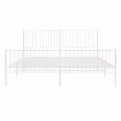 vidaXL Metal Bed Frame with Headboard Bedroom Metal Platform Bed Base Bedstead - 200 x 200 cm, with headboard & footboard - Additional view 2