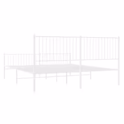 vidaXL Metal Bed Frame with Headboard Bedroom Metal Platform Bed Base Bedstead - 200 x 200 cm, with headboard & footboard - Additional view 7