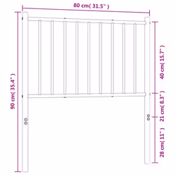 vidaXL Metal Headboard Bed Header Bedroom Furniture Decor Metal Bed Headboard - white, 79.5 x 3 x 90 cm - Additional view 2
