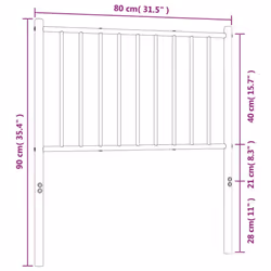 vidaXL Metal Headboard Bed Header Bedroom Furniture Decor Metal Bed Headboard - white, 79.5 x 3 x 90 cm - Additional view 4